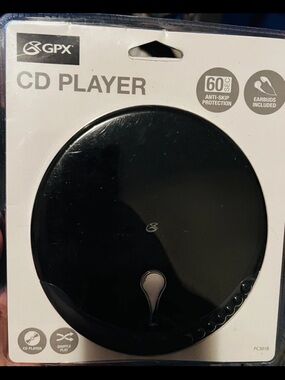 GPX Black Portable CD Player with 60-Second Anti-Skip Protection